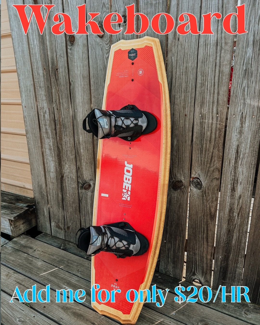 Wakeboard rental from Nauti-Dayz Boat Rentals on Lake Conroe, ideal for high-energy water sports and adventurous riders in Montgomery, Texas